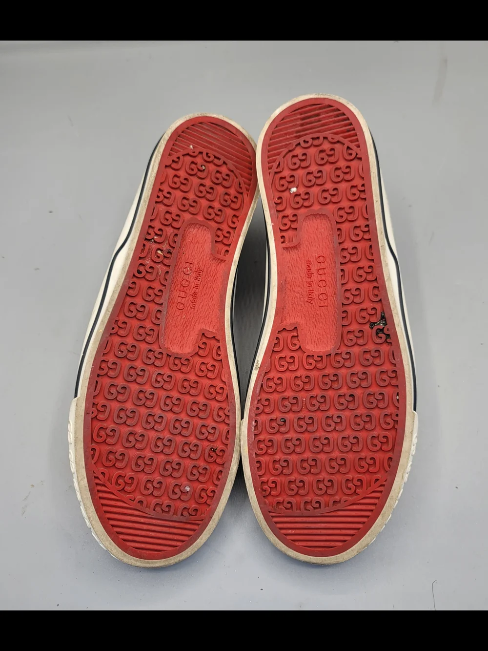 Gucci Tennis 1977 Web GG Monogram Mens Beige White Sneakers